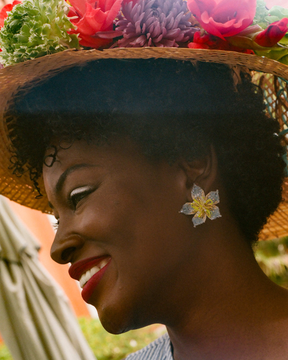 Adva Flower Earrings - Blue Earrings Frances Valentine