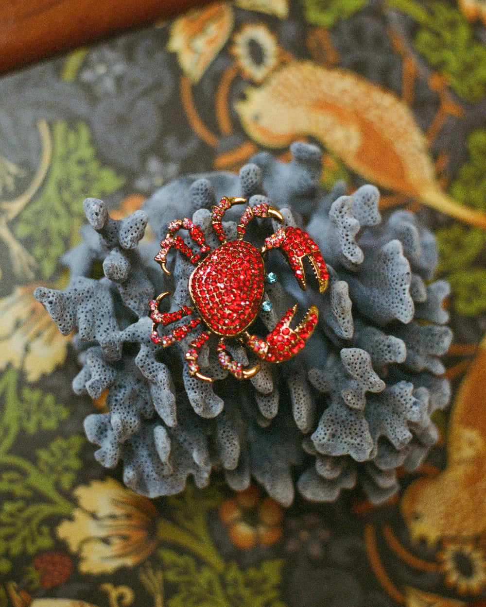FV Crab Brooch - Red Jewelry Frances Valentine