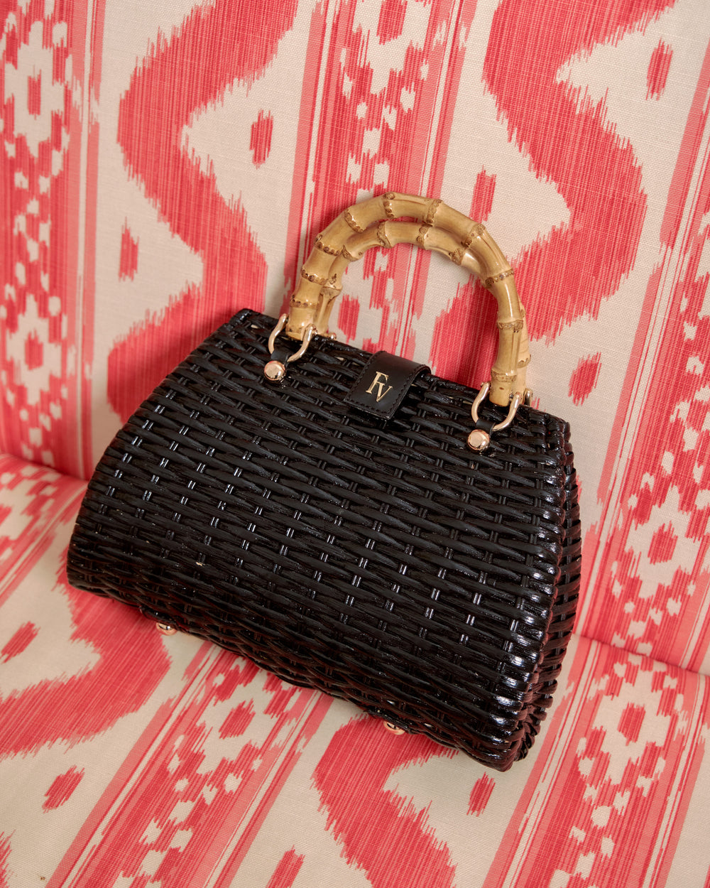 Rooster Wicker Basket - Black Basket Frances Valentine