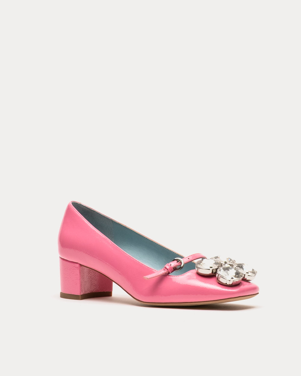 Josephine Heel - Crinkled Leather Pink Frances Valentine