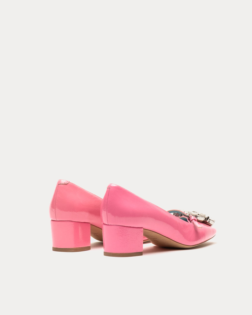 Josephine Heel - Crinkled Leather Pink Frances Valentine