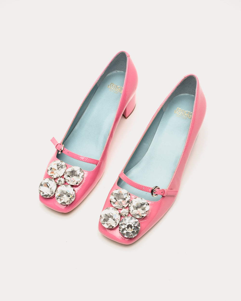 Josephine Heel - Crinkled Leather Pink Frances Valentine