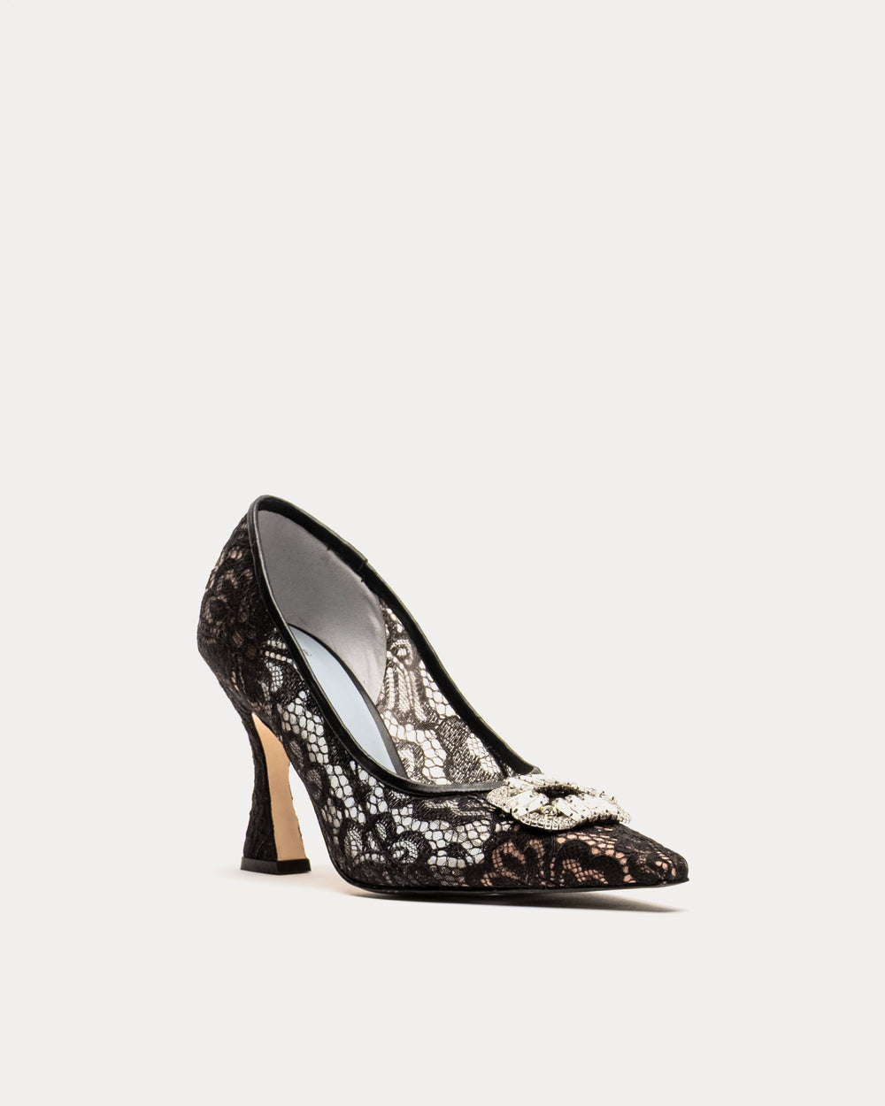 Lydia Heel - Swiss Lace Black Frances Valentine