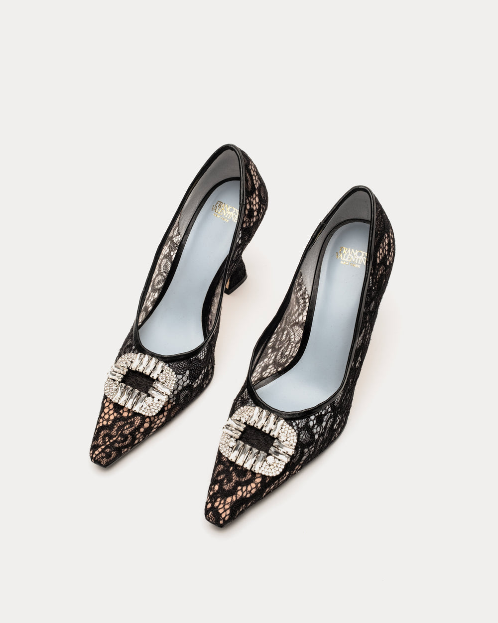 Lydia Heel - Swiss Lace Black Frances Valentine
