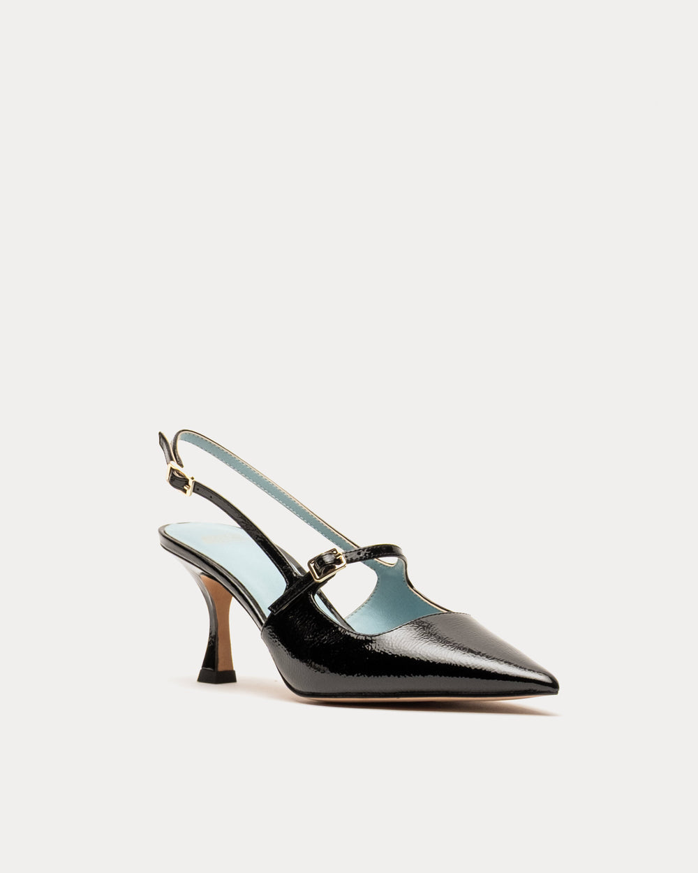 Vivi Pump - Crinkled Leather Black Frances Valentine