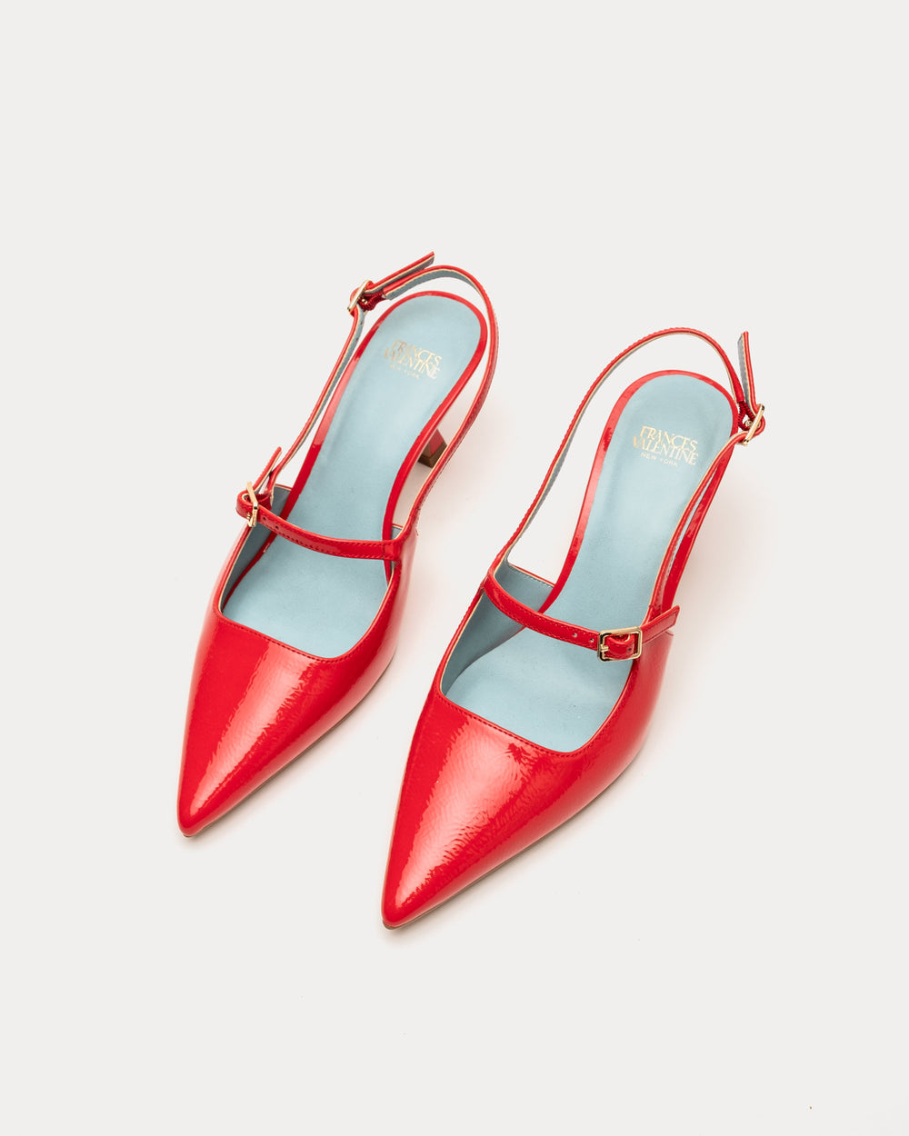 Vivi Pump - Crinkled Leather Geranium Frances Valentine