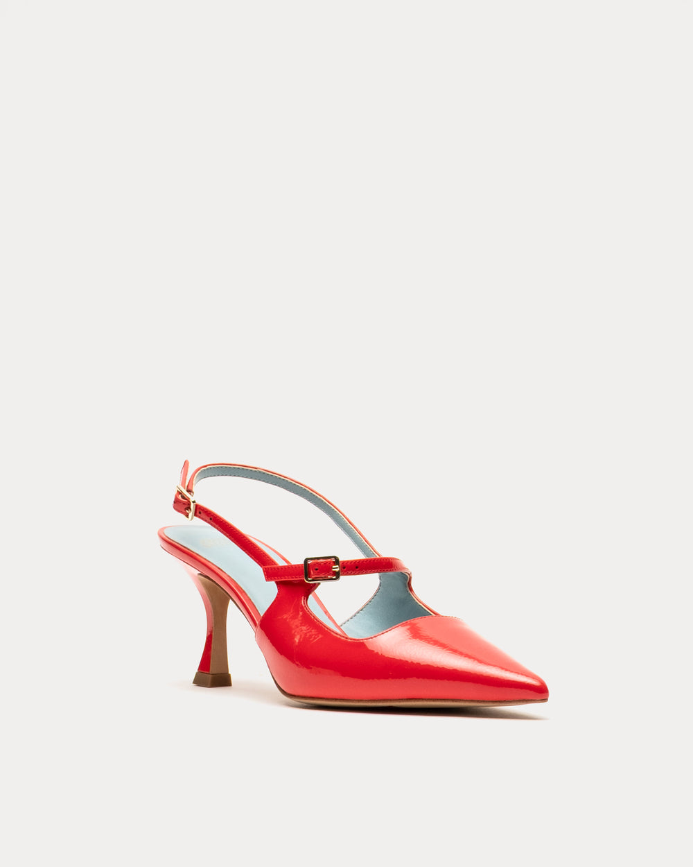 Vivi Pump - Crinkled Leather Geranium Frances Valentine