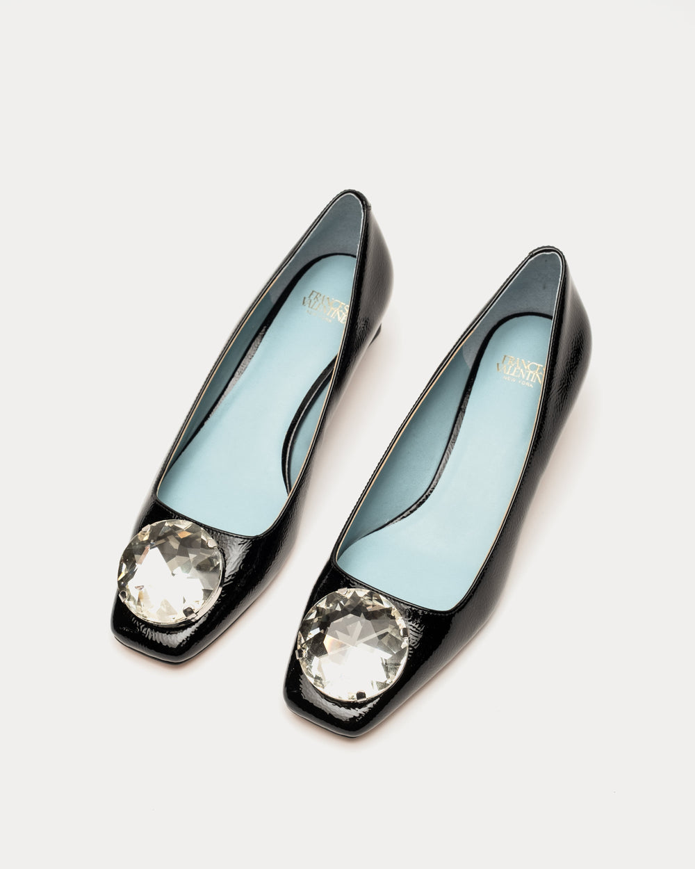 Mary Mod Heel - Crinkled Leather Black Frances Valentine