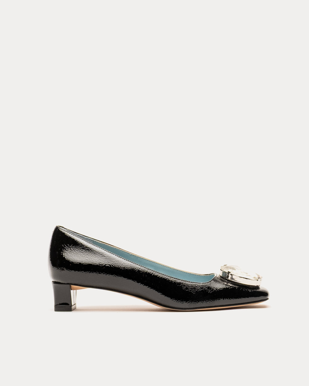 Mary Mod Heel - Crinkled Leather Black Frances Valentine