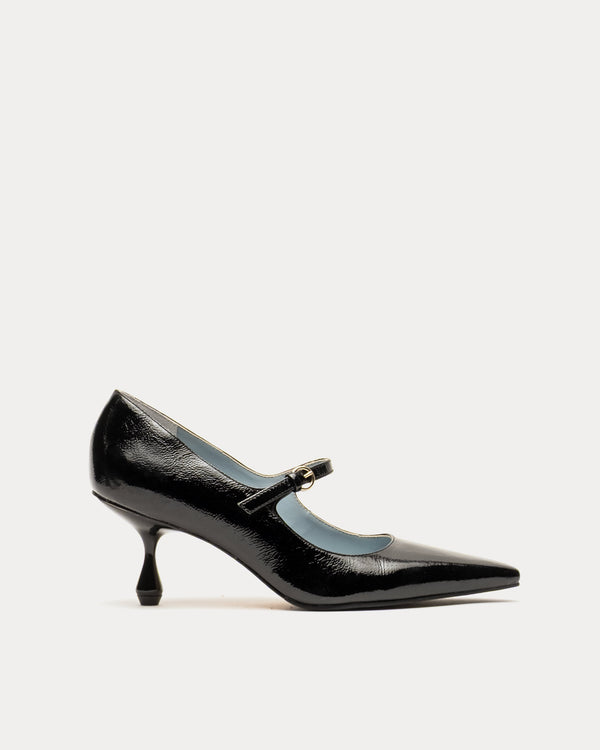 Naomi Pump - Crinkled Leather Black Frances Valentine
