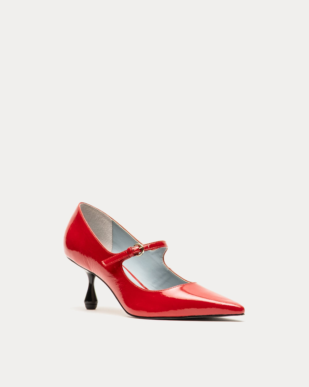 Naomi Pump - Crinkled Leather Red Frances Valentine