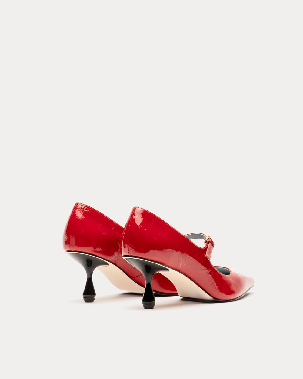 Naomi Pump - Crinkled Leather Red Frances Valentine