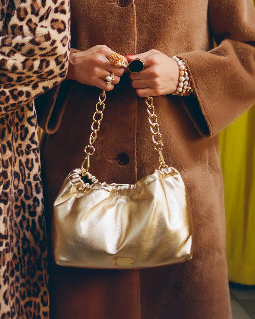 Bici Bag - Nappa Lambskin Leather Platino Evening Bag Frances Valentine