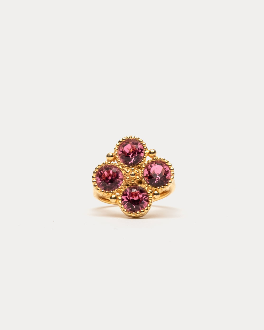 4 Faceted Pink Stone Ring - Pink Earrings Frances Valentine