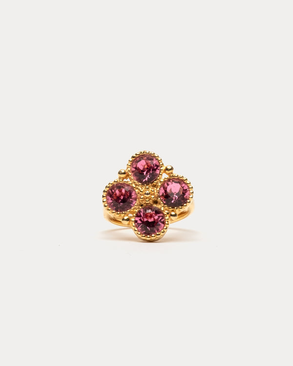 4 Faceted Pink Stone Ring - Pink Earrings Frances Valentine