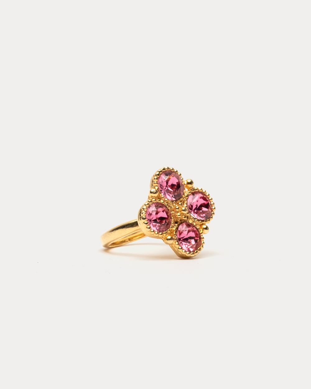 4 Faceted Pink Stone Ring - Pink Earrings Frances Valentine