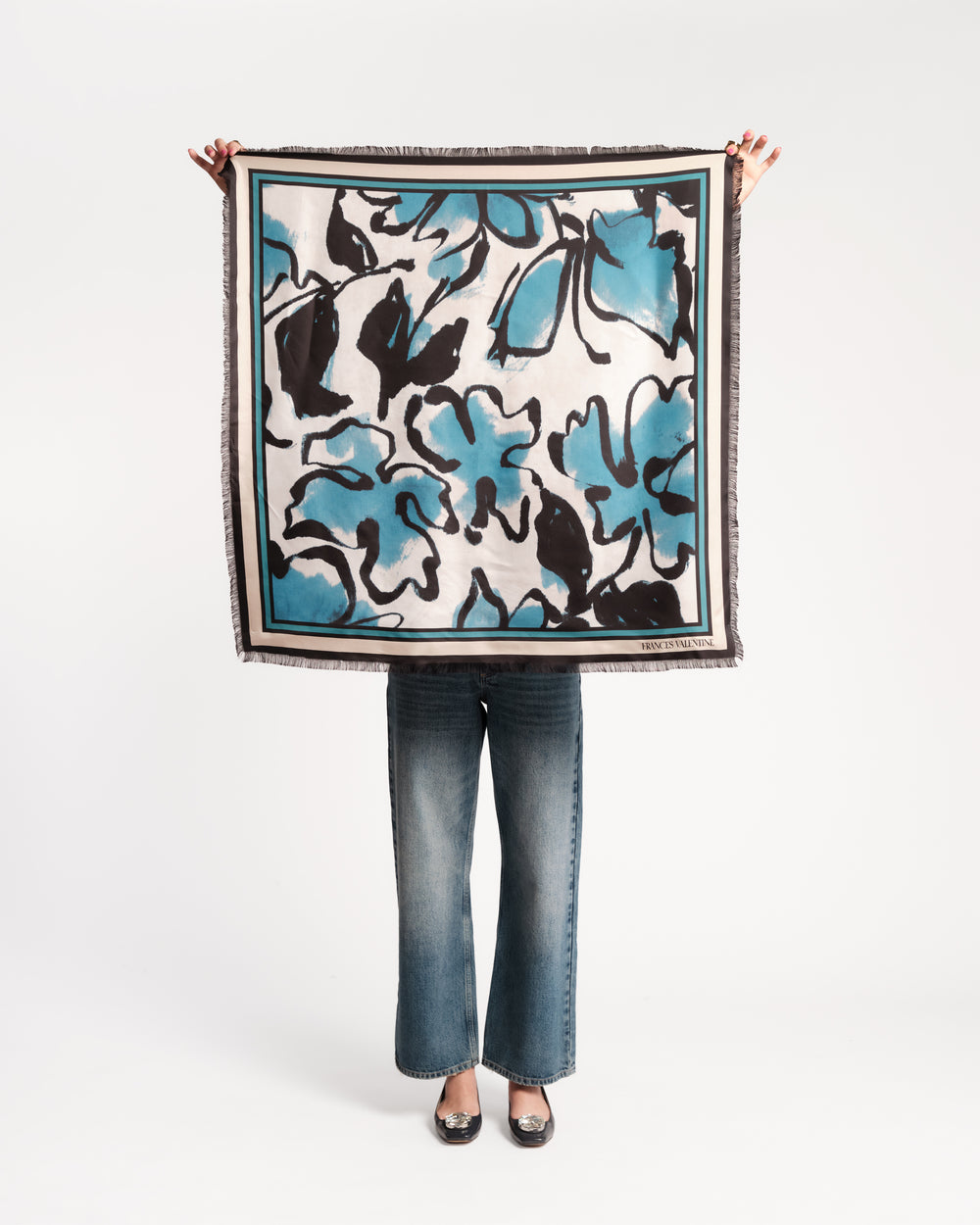 Silk Scarf 36" - Abstract Meadow Scarf Frances Valentine