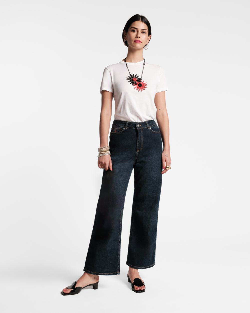 Super Pima Crewneck Tee Shirt - White Tops Frances Valentine