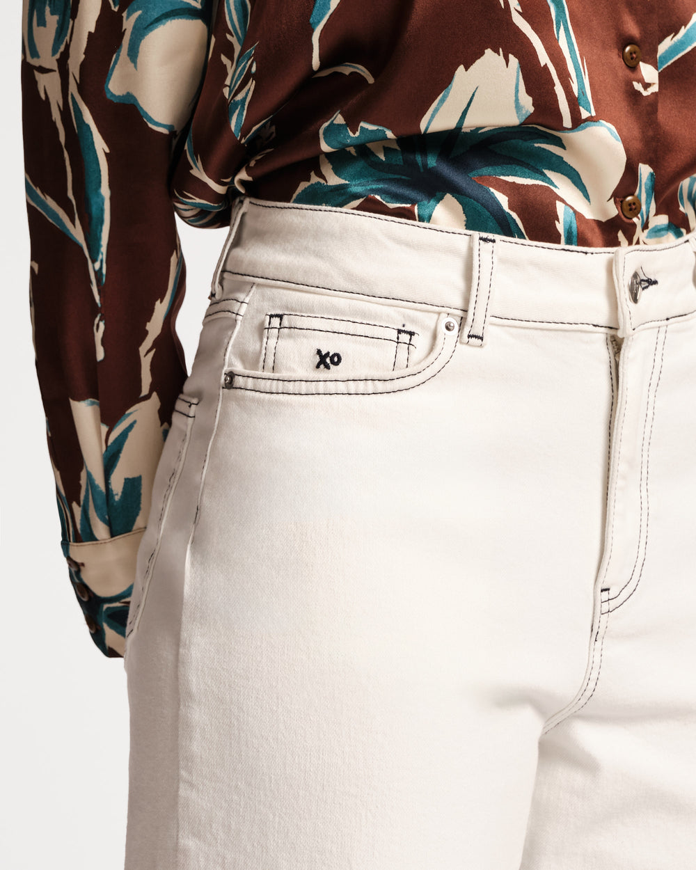 Ace Jean Stretch Denim - White Pants Frances Valentine