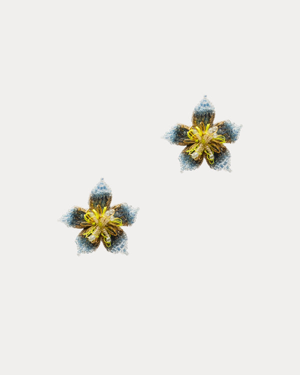 Adva Flower Earrings - Blue Earrings Frances Valentine