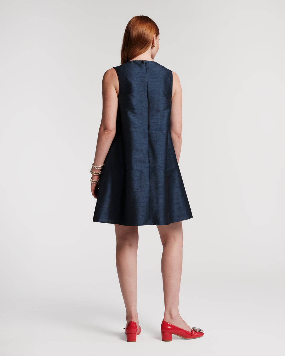 Alice Shift Dress - Paradise Poppy Navy Dresses Frances Valentine