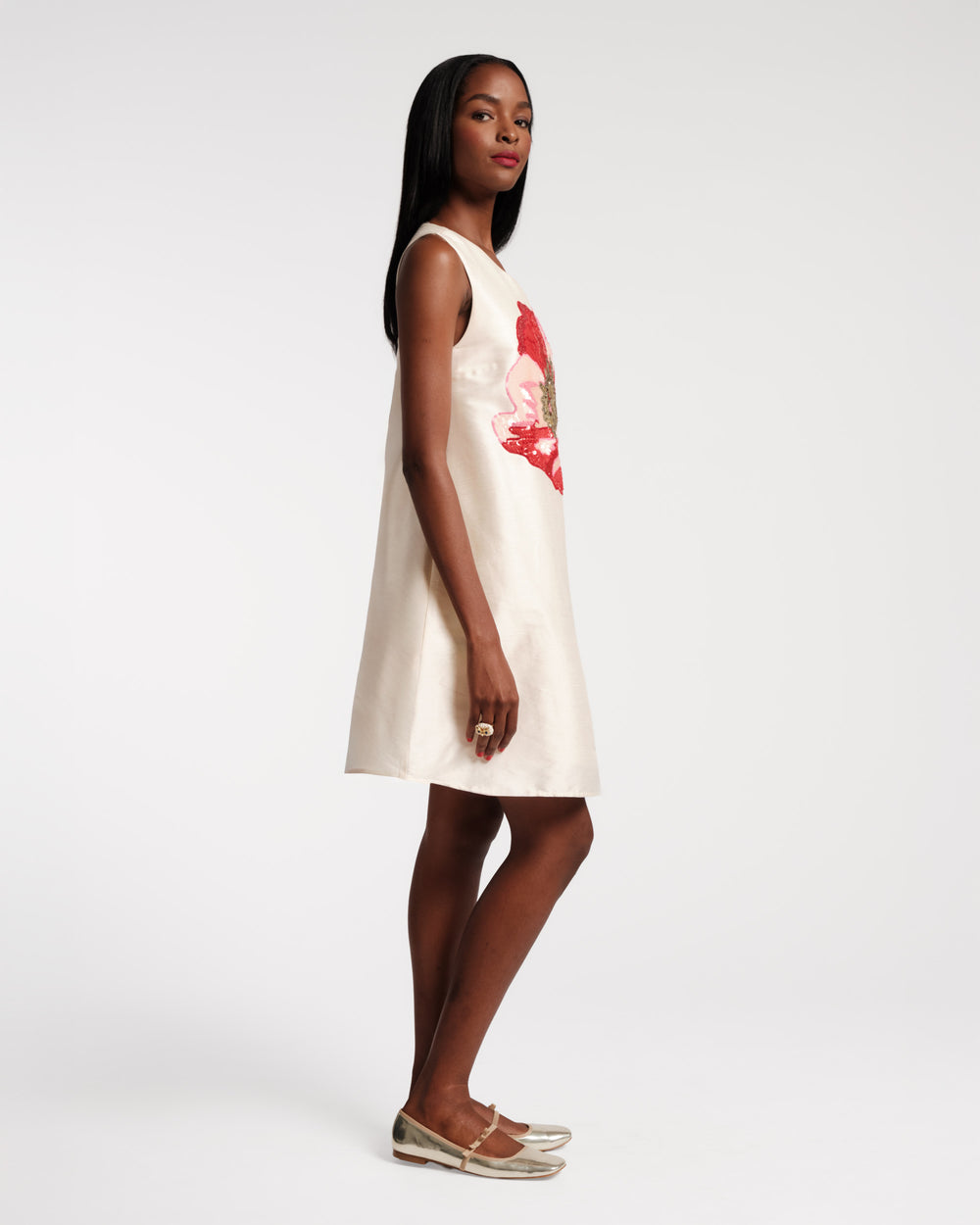 Alice Shift Dress - Paradise Poppy Oyster Dresses Frances Valentine
