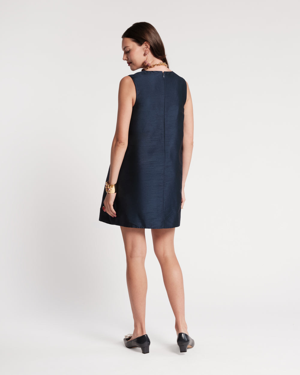 Alice Shift Dress - Navy Poppy Dresses Frances Valentine