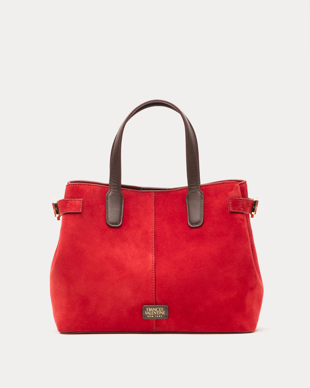 Amalie Suede Tote - Red Handbag Frances Valentine
