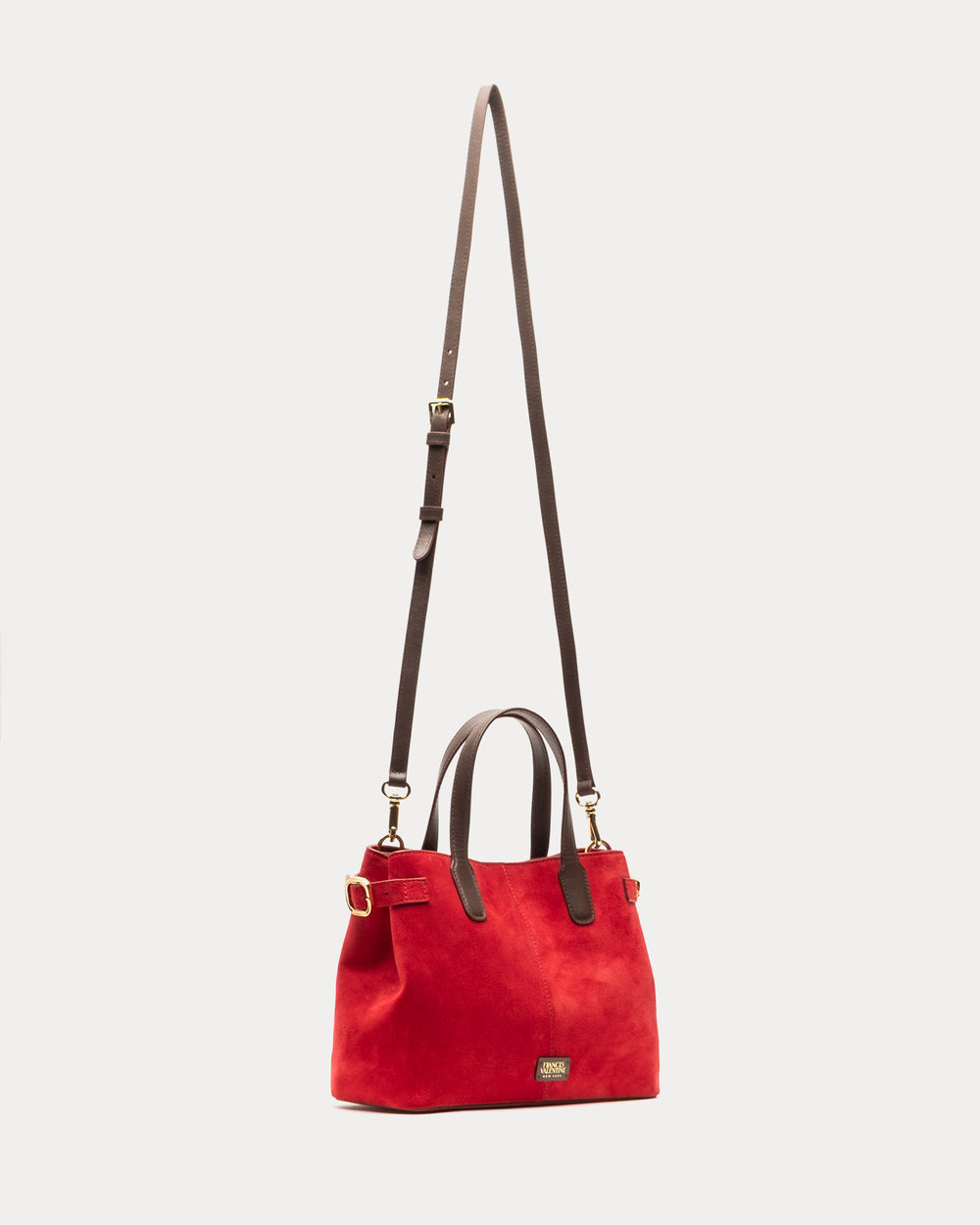 Amalie Suede Tote - Red Handbag Frances Valentine