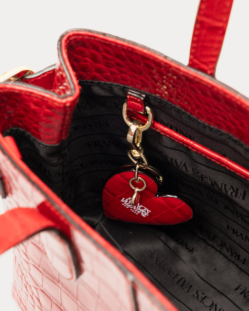 Amalie Tote - Croc Emboss Red Handbag Frances Valentine