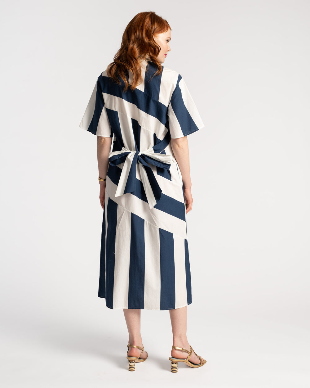 Amanda Stripe Shirtdress - Navy White Dresses Frances Valentine