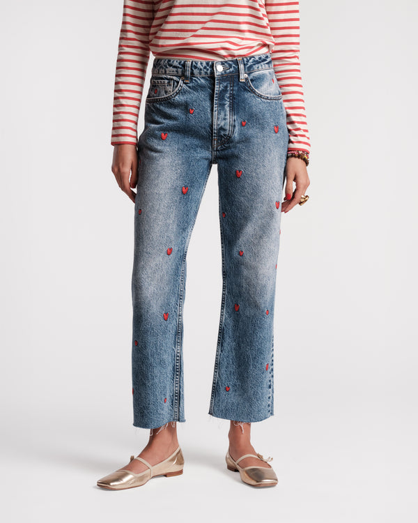 Andy Sweetheart Jean - Heart Embroidery Pants Frances Valentine