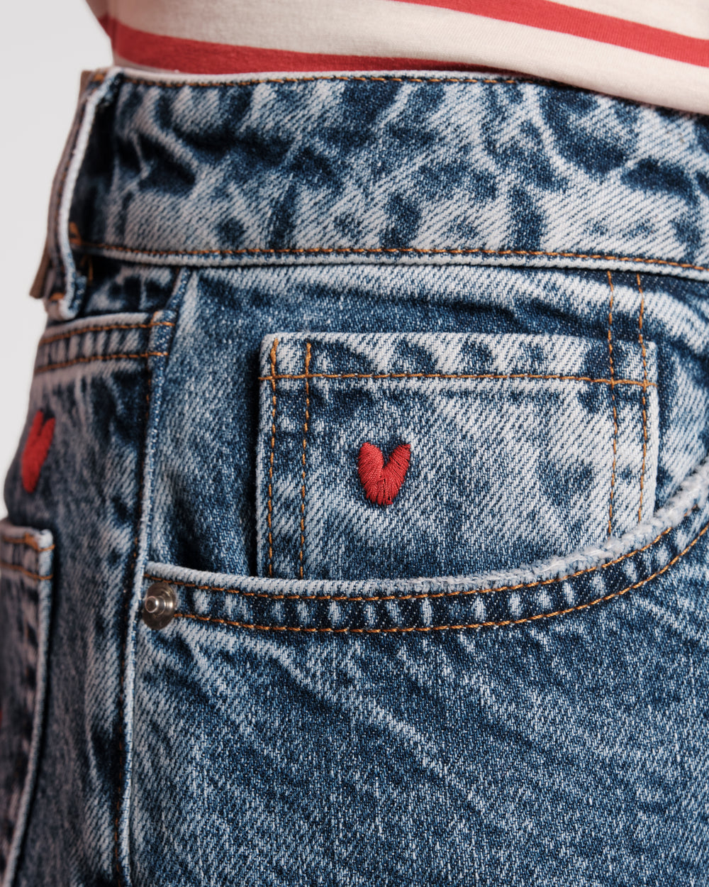 Andy Sweetheart Jean - Heart Embroidery Pants Frances Valentine
