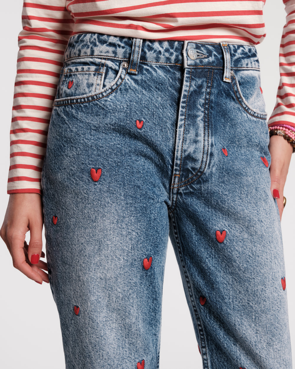 Andy Sweetheart Jean - Heart Embroidery Pants Frances Valentine