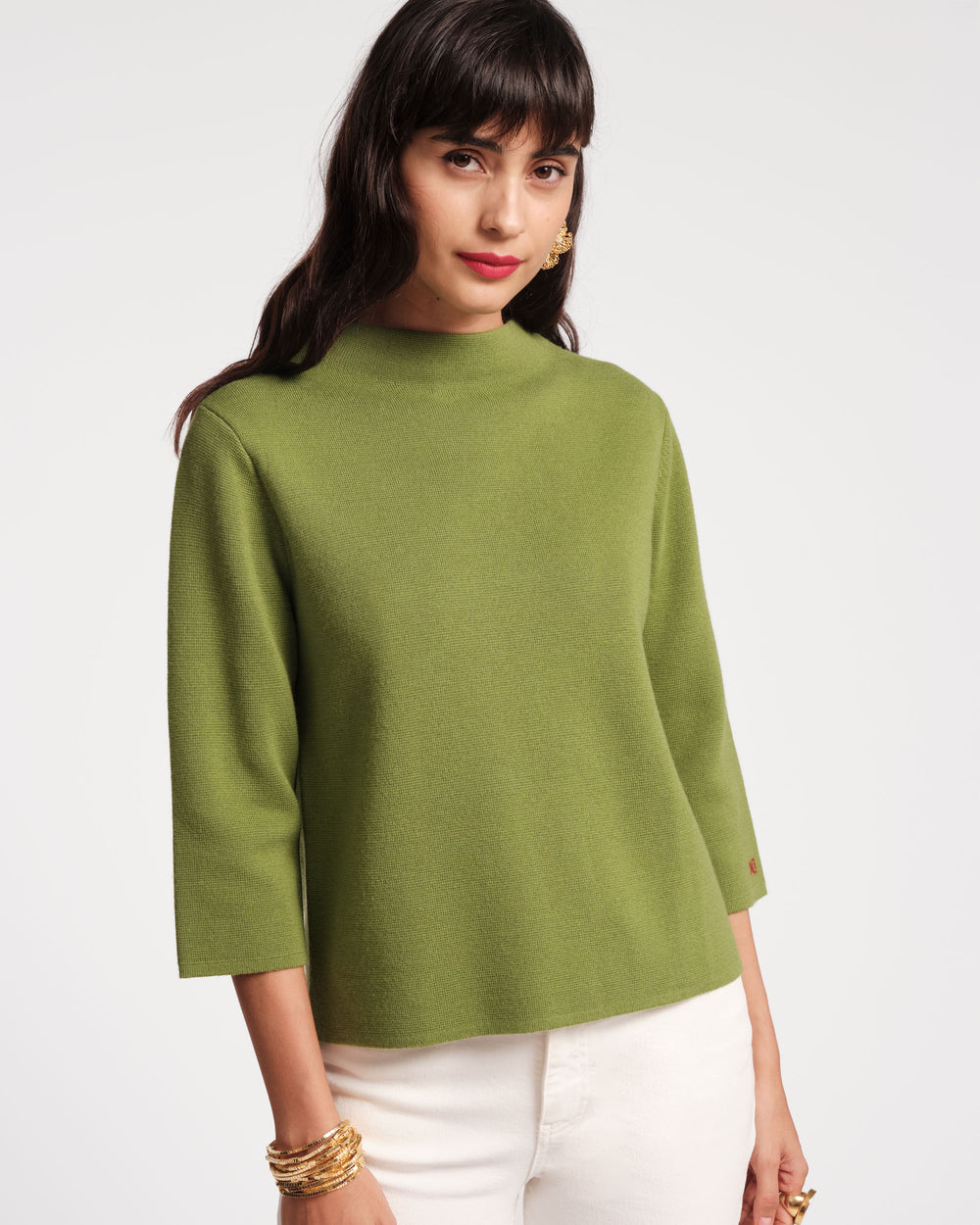 Annie Wool Top - Green Tops Frances Valentine