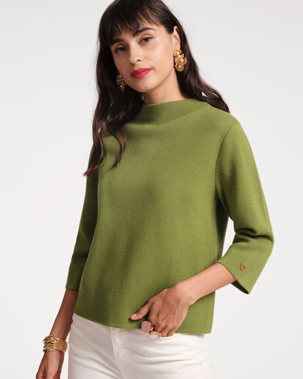 Annie Wool Top - Green Tops Frances Valentine
