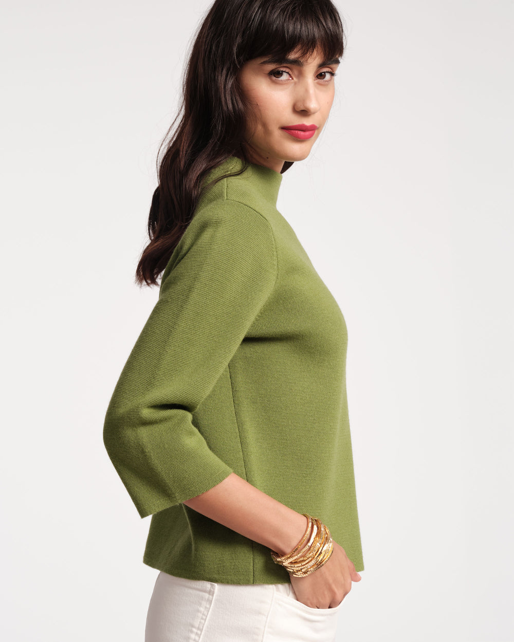Annie Wool Top - Green Tops Frances Valentine