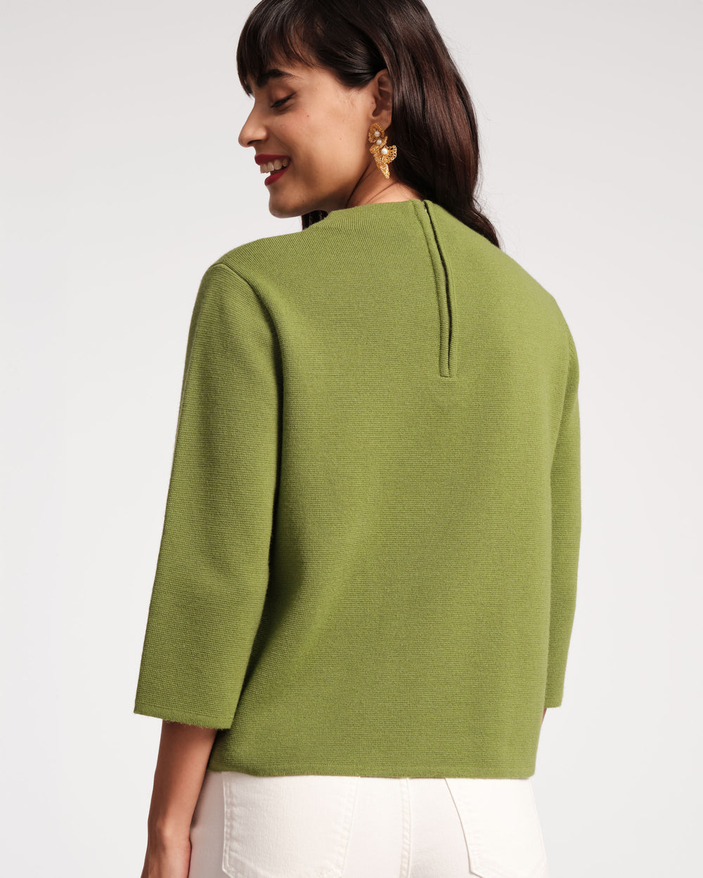 Annie Wool Top - Green Tops Frances Valentine