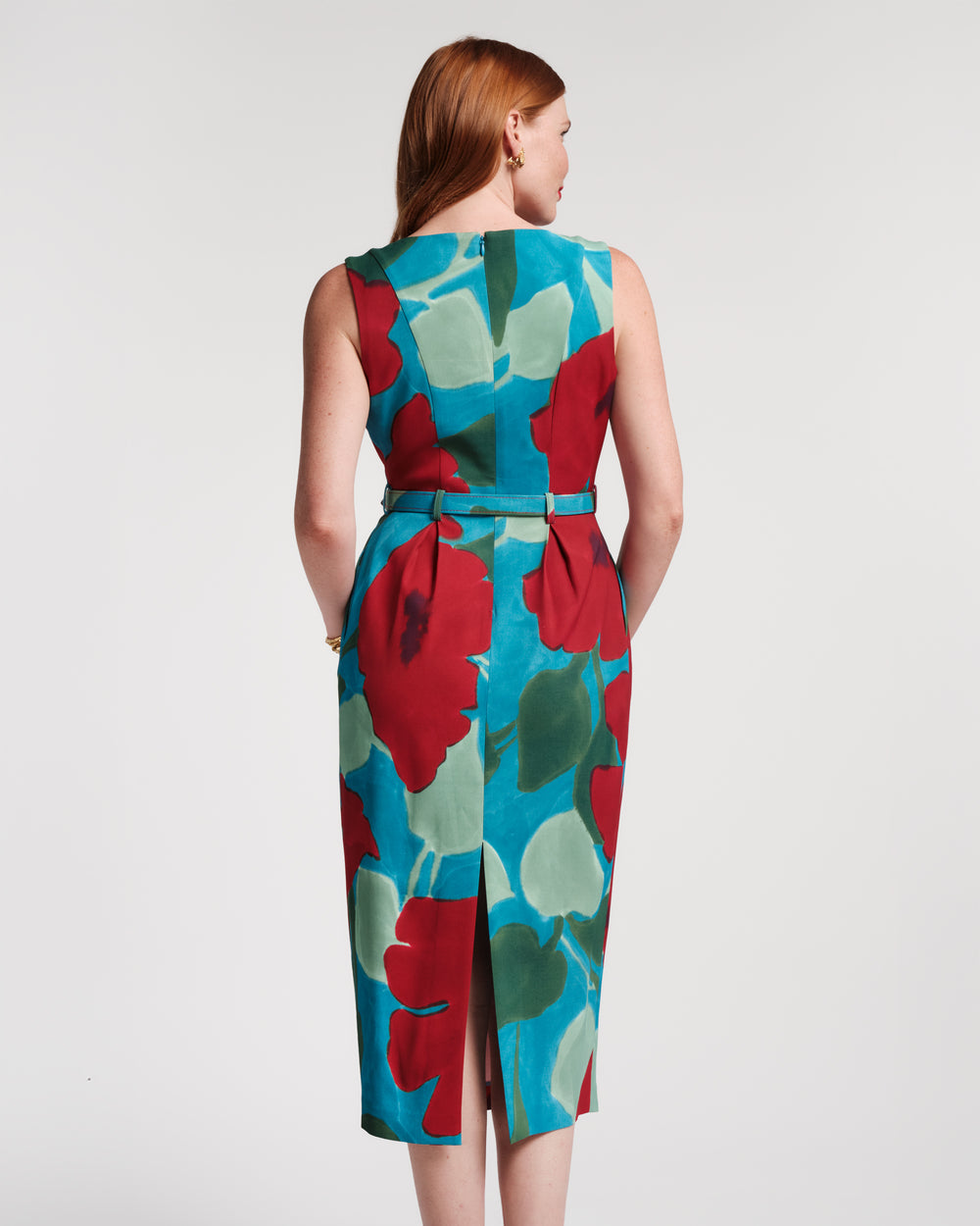 Audrey Belted Midi Dress - Floating Floral Dresses Frances Valentine