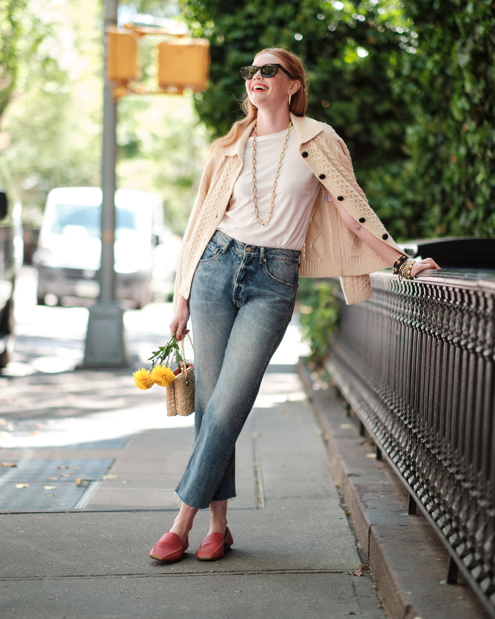 Andy Jean - Washed Denim Pants Frances Valentine
