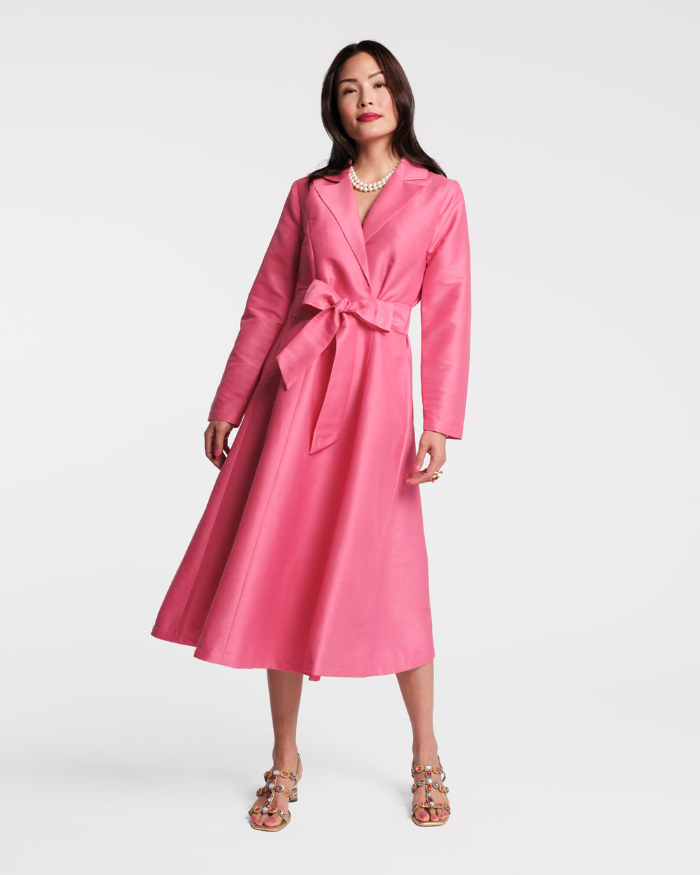 Lucille Wrap Dress - Pink Dresses Frances Valentine