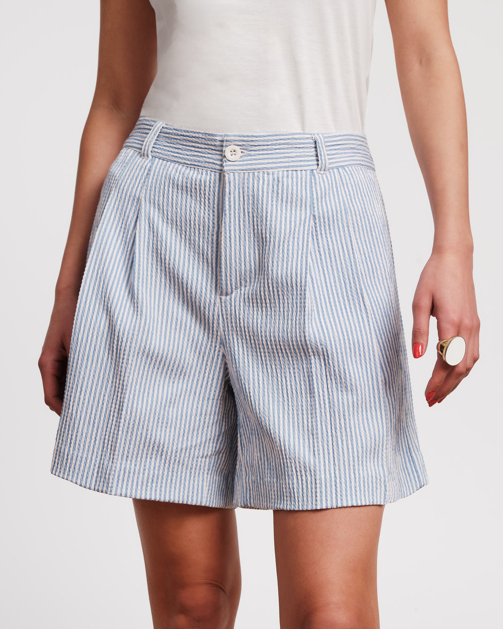 Benny Short - Stripe Seersucker Shorts Frances Valentine