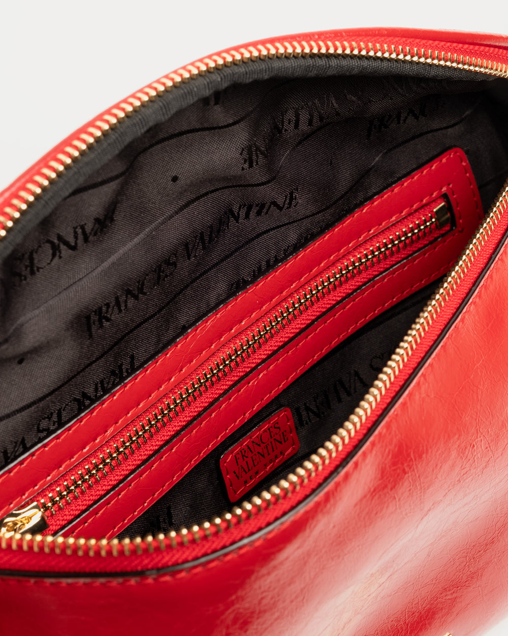 Billie Sling Bag - Crinkled Leather Red Shoulder Bag Frances Valentine