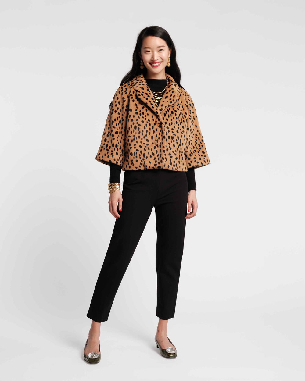 Blaine Jacket - Cheetah Faux Fur Brown Coats & Jackets Frances Valentine
