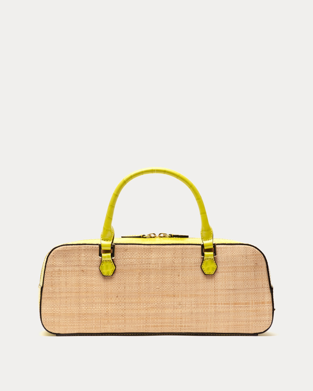 E/W Tote Raffia - Natural/Chartreuse Handbag Frances Valentine
