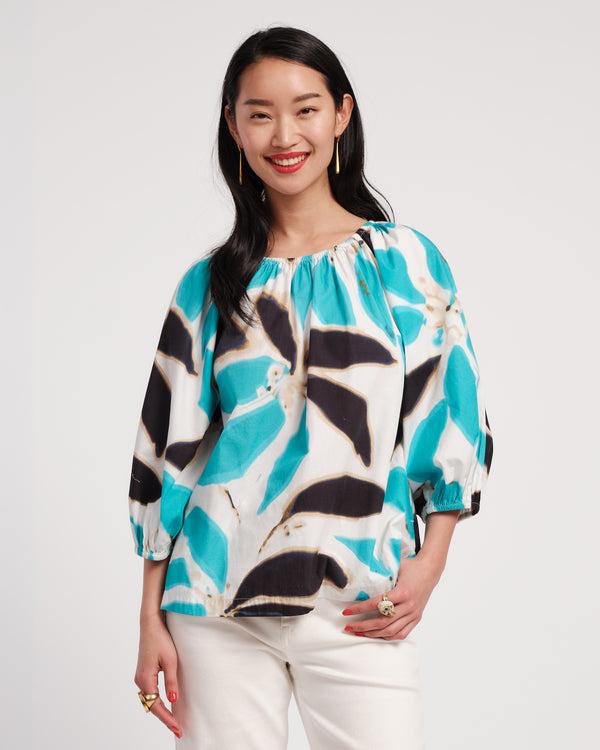 Bliss Top - Banana Leaf Blue Shirt Frances Valentine