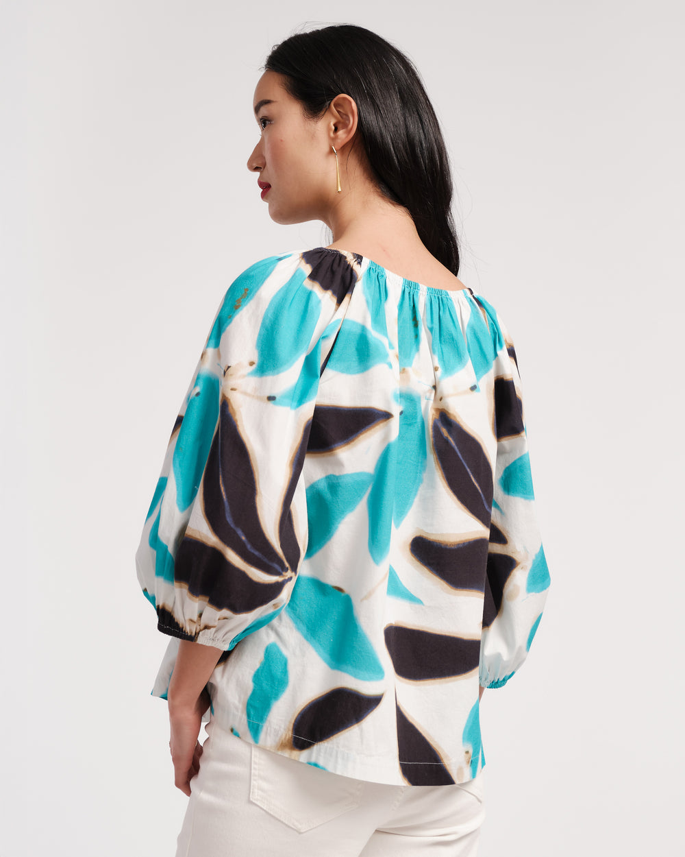 Bliss Top - Banana Leaf Blue Shirt Frances Valentine