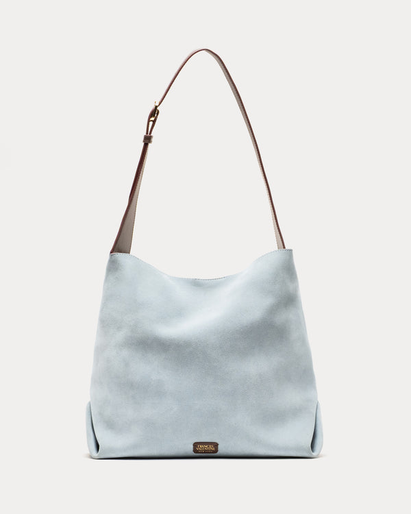 Brynn Suede Hobo - Light Blue Large Tote Frances Valentine