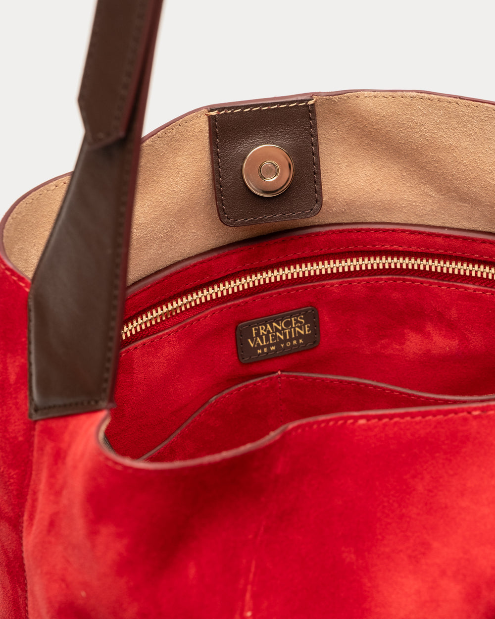 Brynn Suede Hobo - Red Large Tote Frances Valentine