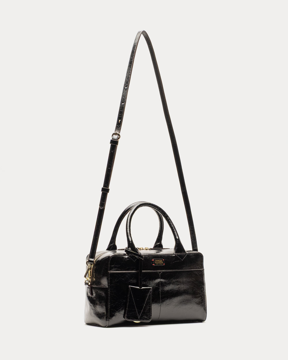 Bunny Satchel - Crinkled Leather Black Satchel Frances Valentine